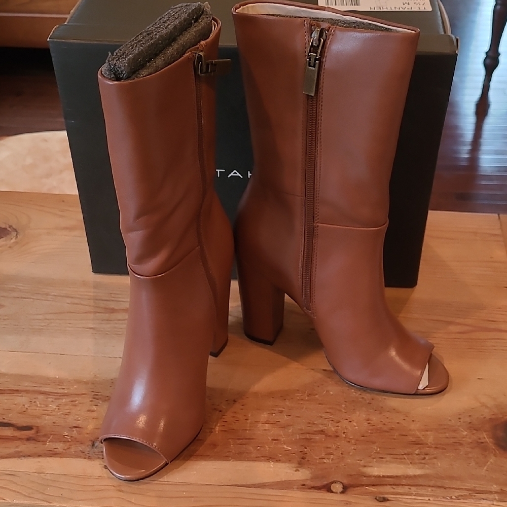 T Tahari TT Panther Peep-Toe Women's Brown Ankle Boots NIB Bundle Discount